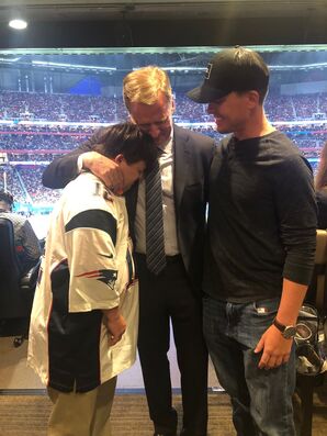 Our friends David Saville, Clemson's Equipment Manager, and his brother Brandon Saville with Roger Goodell, NFL Commissioner.  David will melt anyone's heart, even the NFL commissioner (2)